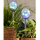 Set 2 Lampi solare de gradina din inox cu led multicolor