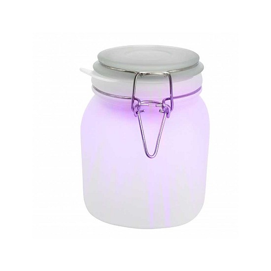 Lampa solara Led, Tip Borcan, Multicolora, Sticla
