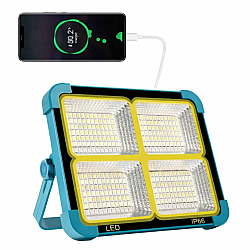 Lampa LED solara reincarcabila portabila si impermeabila cu panou detasabil pentru exterior si camping