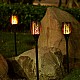 Lampa solara tip torta cu efect flacara, varianta mare 58cm, 96LED