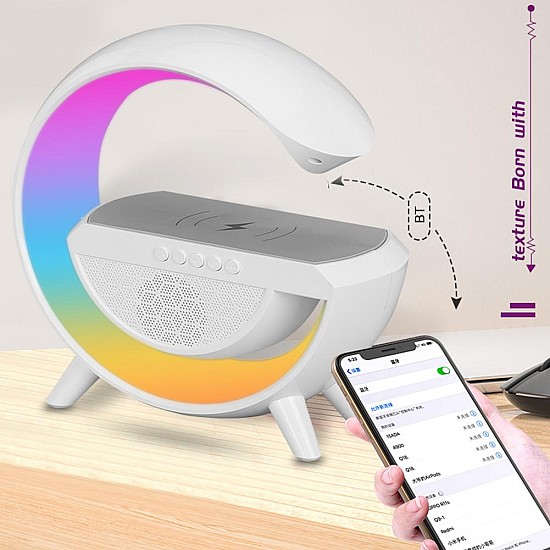 Incarcator inteligent wireless 3 in 1, lampa de veghe si boxa 