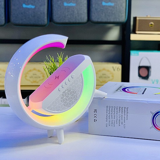 Incarcator inteligent wireless 3 in 1, lampa de veghe si boxa 