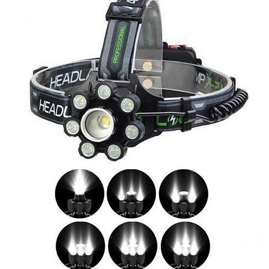 Lanterna De Cap BL-T85-8 Cu 8 LED Si 6 Faze Lumina