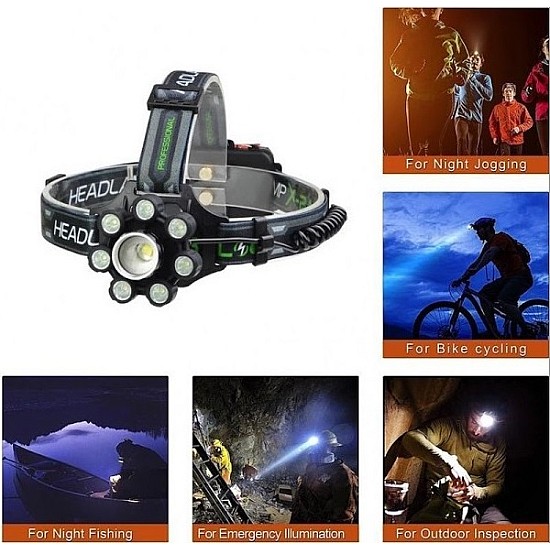 Lanterna De Cap BL-T85-8 Cu 8 LED Si 6 Faze Lumina