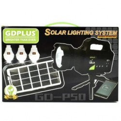 Lanterna cu incarcare solara,3 becuri si trepied, GD-P50