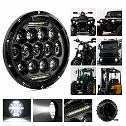 LED halogen Universal 7 inch 18 cm 12V/24V alb 4000lm pentru ATV jeep motocicleta camion tractor 13LED