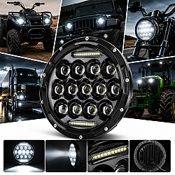 LED halogen Universal 7 inch 18 cm 12V/24V alb 4000lm pentru ATV jeep motocicleta camion tractor 13LED