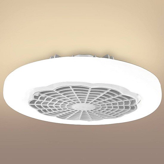 Lustra 2 in 1 cu ventilator si led alb