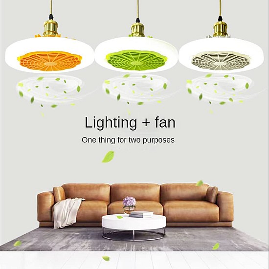 Lustra 2 in 1 cu ventilator si led alb