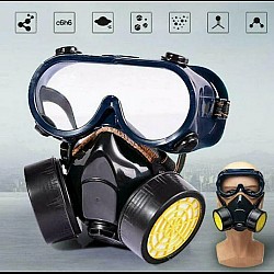 Masca de protectie cu 2 filtre de carbon si ochelari