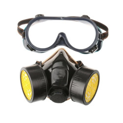 Masca de protectie cu 2 filtre de carbon si ochelari