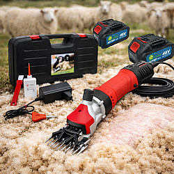 Trusa masina de tuns oi MX841 cu 2 acumulatori 48V 6000 mAh si accesorii incluse