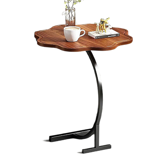 Masuta de cafea cu picior model floare pentru pat/canapea , maro