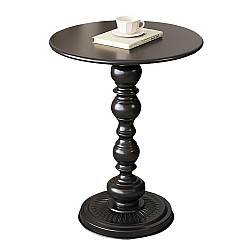 Măsuță de cafea retro, fier, negru, living, dormitor, balcon 52 x 38 cm, negru