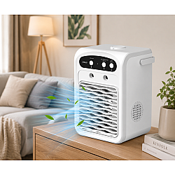 Mini Racitor de Aer Portabil 3 in 1 cu Ventilator, Bluetooth si Umidificator – Compact si Silentios