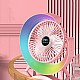 Mini ventilator birou rotund cu LED RGB, 3 viteze, USB