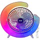 Mini ventilator birou rotund cu LED RGB, 3 viteze, USB