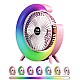 Mini ventilator birou rotund cu LED RGB, 3 viteze, USB