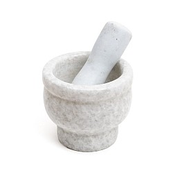 Mojar si Pistil din Marmura, Alb  11,5 x 10.5 cm