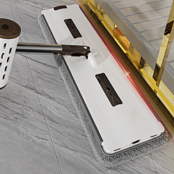 Mop Pliabil cu 4 Lavete Microfibra, Sistem de Uscare, Rotativ 360°, 137 x 45 x 11 cm