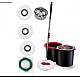 Set Mop Rotativ si Galeata cu Sistem de Stoarcere, Maner Reglabil din Otel Inoxidabil si 5 Rezerve