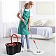 Set Mop Rotativ si Galeata cu Sistem de Stoarcere, Maner Reglabil din Otel Inoxidabil si 5 Rezerve