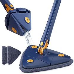 Mop cu cap triunghiular reglabil, rotire 360 grade, maner telescopic+  Rezerva Cadou