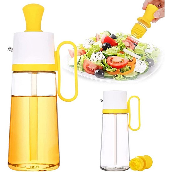 Oliviera cu perie dozatoare gradata si picurator pentru ulei/otet din sticla 550 ml