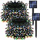Pachet 2 instalatii cu incarcare solara si telecomanda 60 m, 600 leduri,panou solar , diverse culori 