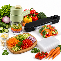 Pachet Complet Bucătărie Inteligentă – Tocare, Feliere & Vidare Alimente