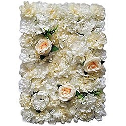 Panou de decor cu flori albe si frunze, 40x60cm