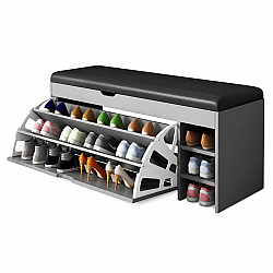 Dulap pentru Pantofi Tip Bancheta Gri 80 x 34 x 51 cm – Organizare Eleganta pentru Hol