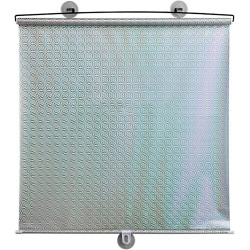 Parasolar retractabil cu ventuza, pentru fereastra sau auto 58x125 cm,argintiu