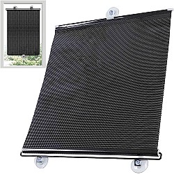 Parasolar retractabil cu ventuza, pentru fereastra sau auto 58x125 cm,negru