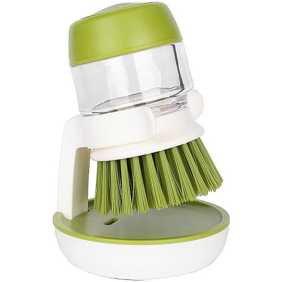 Perie de vase cu dozator detergent si  suport depozitare