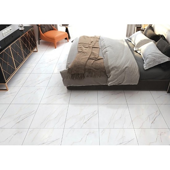 Set 10 placi autoadezive pentru pardoseala sau perete tip marmura alba  60x60 cm