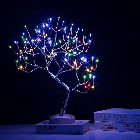 Pomisor decorativ tip bonsai cu USB si baterii, 108 led
