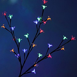 Pom decorativ iluminat 66 LED-uri, 1.5m, decor flori cires, interior/exterior multicolor