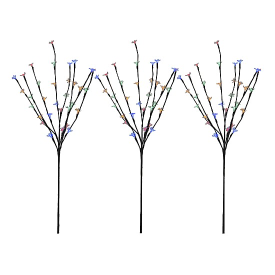 Pom decorativ iluminat 66 LED-uri, 1.5m, decor flori cires, interior/exterior multicolor