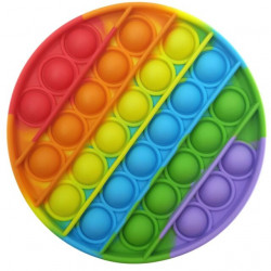 Jucarie antistres din silicon, Pop it now, forma cerc multicolor , 13 cm