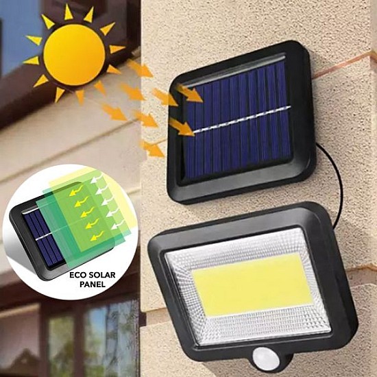 Proiector 10W 100LED COB cu senzor de miscare si panou solar