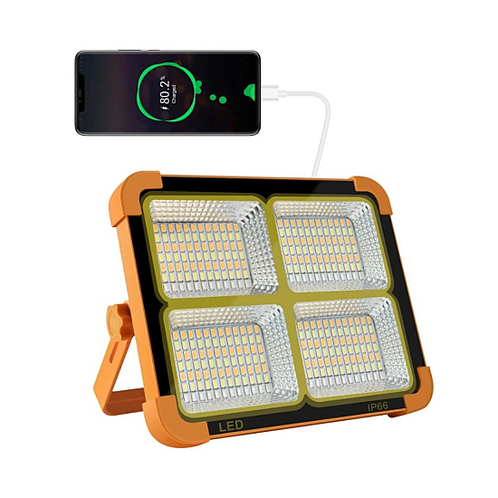 Proiector solar portabil cu functie de incarcator , 336 led , 200 w 