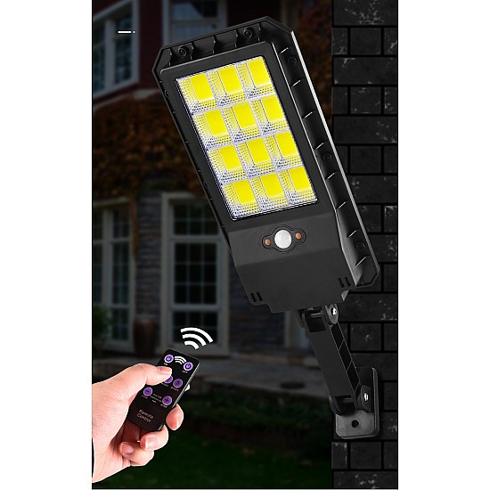 Proiector solar LL  612 cu 12 casete luminoase COB ,senzor de miscare si acumulator
