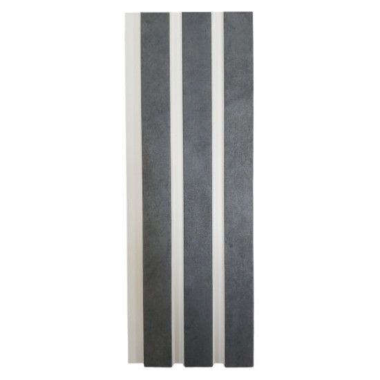 Riflaj decorativ tip panou polistiren  290X12X1.1cm , alb/gri