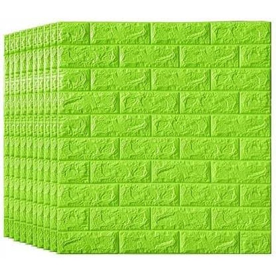 Set 10 buc tapet autoadeziv din spuma moale ,70x77 cm ,model caramida verde