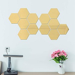 Set 10 oglinzi hexagonale aurii