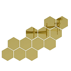 Set 10 oglinzi hexagonale aurii