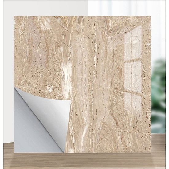 Set 10 x Panouri decorative 60x60 cm autocolante tip travertin