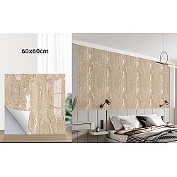 Set 10 x Panouri decorative 60x60 cm autocolante tip travertin