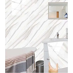 Set 10 x Panouri decorative  60x60 cm autocolante tip marmura alba+maro